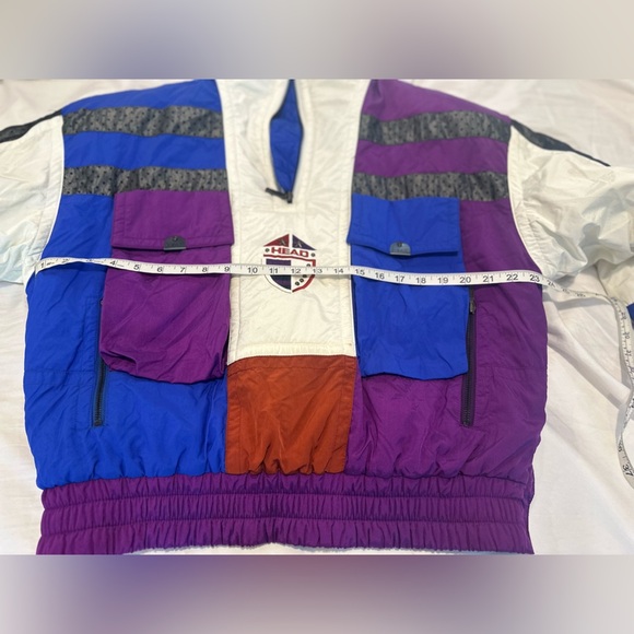 VTG  80s/90s Head Sportswear Ski Jacket Womens Sz10 Rainbow Color Block Pullover - Picture 3 of 16
